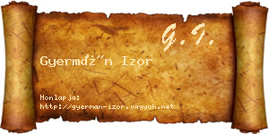Gyermán Izor névjegykártya